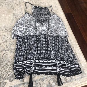 Black and white tribal tank